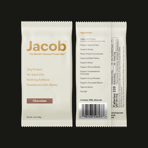 Jacob Protein Bar - Grass-Fed Organic Snack Bar (108ct)