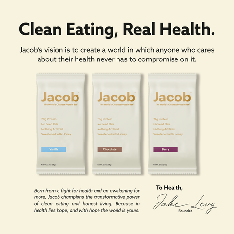Jacob Protein Bar - Grass-Fed Organic Snack Bar (108ct)