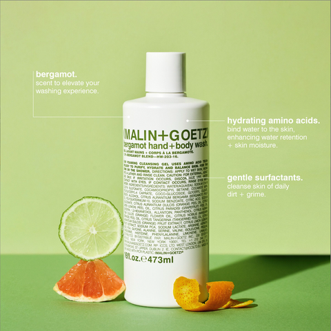 Malin+Goetz bergamot hand+body wash