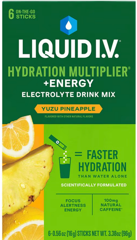 Liquid I.V. Hydration Multiplier +Energy - Yuzu Pineapple (6 ct)
