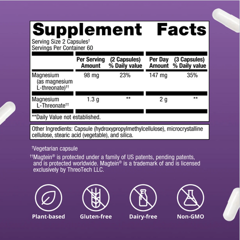 Magtein Magnesium L-Threonate (120 capsules) — Metagenics