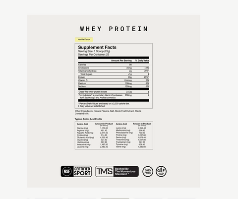 Grass-Fed Whey Protein Isolate Powder - Vanilla