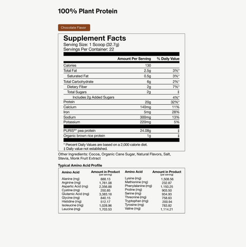 100% Plant Protein Powder - Chocolate