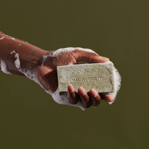 Malin+Goetz eucalyptus mandelic acid exfoliating bar soap
