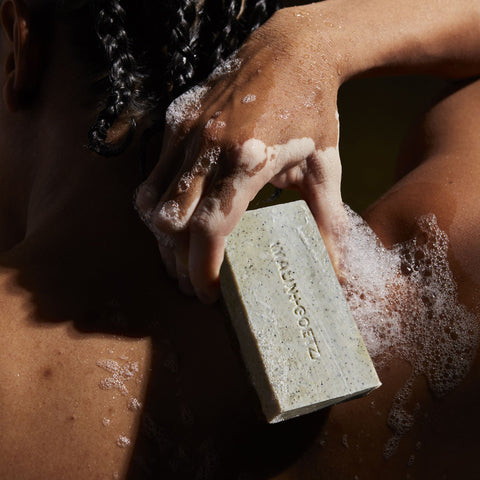 Malin+Goetz eucalyptus mandelic acid exfoliating bar soap